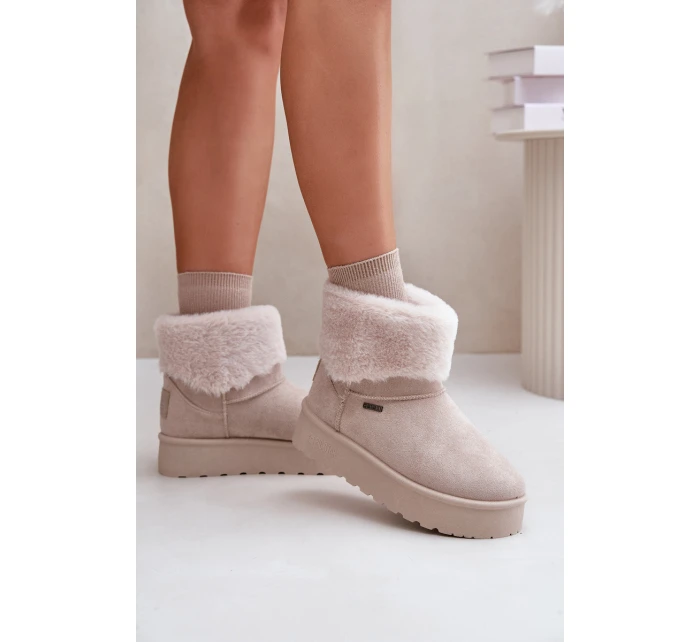 Sněhule na platformě s kožíškem Big Star model 21676120 Světle béžové - Big Star Shoes Sněhule na platformě s kožíškem Big Star model 21676120 Světle béžové - Big Star Shoes