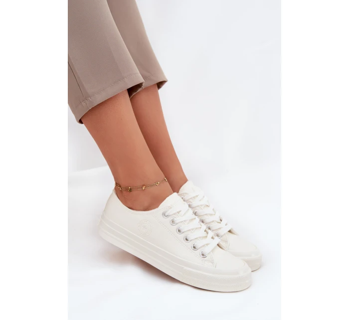 Zateplené Nízké Tenisky Dámské Big Star OO274927 Bílé