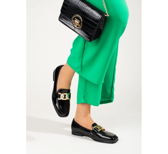 Krásné dámské černé  polobotky bez podpatku