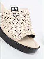 Jedinečné Jasnobeżowy  nazouváky dámské platforma