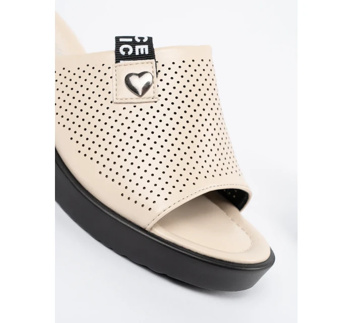 Jedinečné Jasnobeżowy  nazouváky dámské platforma