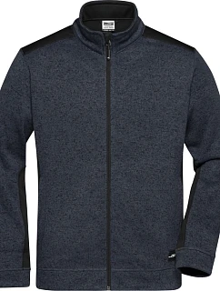 Daiber JN 862 Pánská pracovní bunda pletený fleece - Strong 02.0862 carbon melange/black