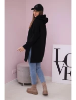 Zateplená mikina s bočními rozparky černá Zateplená mikina s bočními rozparky černá