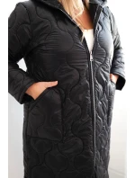 Dámská zimní bunda Plus Size prošívaná s kapucí červená