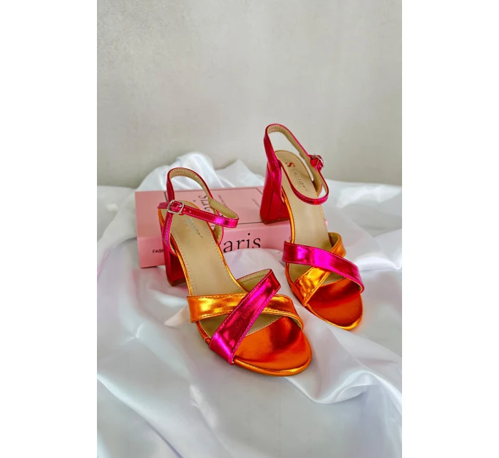 Ekologické kožené sandály na vysokém podpatku fuchsie Abilica Ekologické kožené sandály na vysokém podpatku fuchsie Abilica