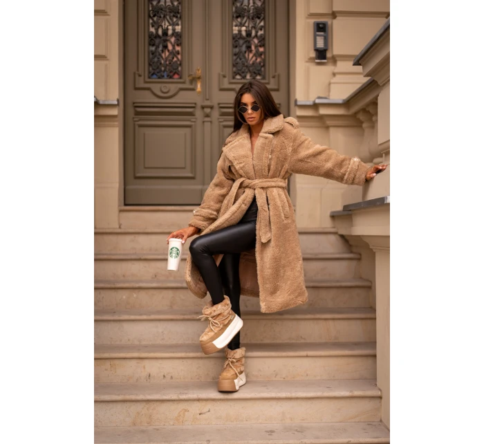 Kožené Dámské Sněhule Na Silné Podešvi S Kožešinou Big Star model 21669685 Hnědé - Big Star Shoes Kožené Dámské Sněhule Na Silné Podešvi S Kožešinou Big Star model 21669685 Hnědé - Big Star Shoes