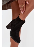 Zateplené dámské kotníkové boty na sloupkovém podpatku černé Brevina Zateplené dámské kotníkové boty na sloupkovém podpatku černé Brevina