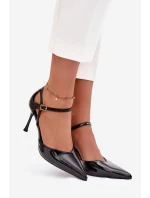 Dámské lakované lodičky s páskem - černé Tarilin Dámské lakované lodičky s páskem - černé Tarilin