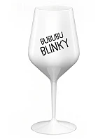 BUBUBUBLINKY - bílá nerozbitná sklenice na víno 470 ml
