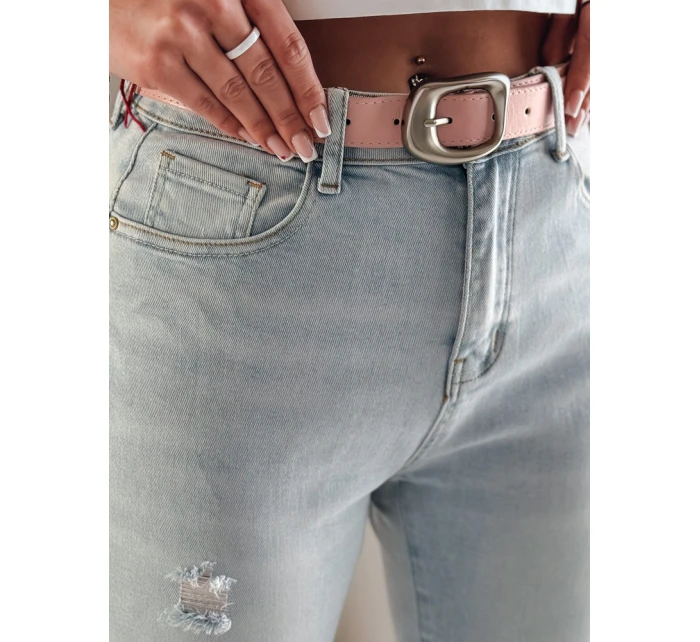 Dámské úzké džínové kalhoty s páskem DIEGONO modré FashionStreet UY2424
