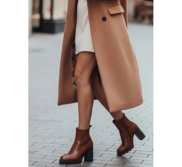 Dámské hnědé kozačky na podpatku FashionStreet ZY1306