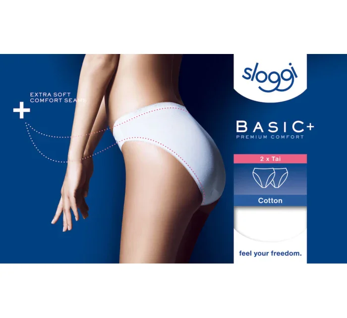 Dámské kalhotky Sloggi Basic+ Tai 2P bílé Dámské kalhotky Sloggi Basic+ Tai 2P bílé