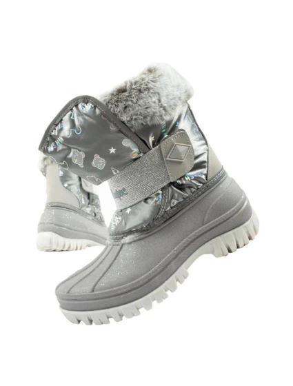 Lee Cooper zimní sněhule dětské zateplené sněhule pro dívky šedé