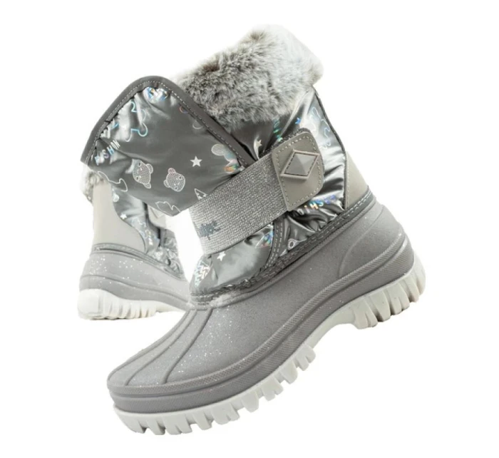 Lee Cooper zimní sněhule dětské zateplené sněhule pro dívky šedé