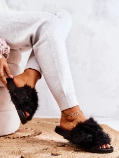 Pantofle s kožíškem Černe model 21573321 - Boto