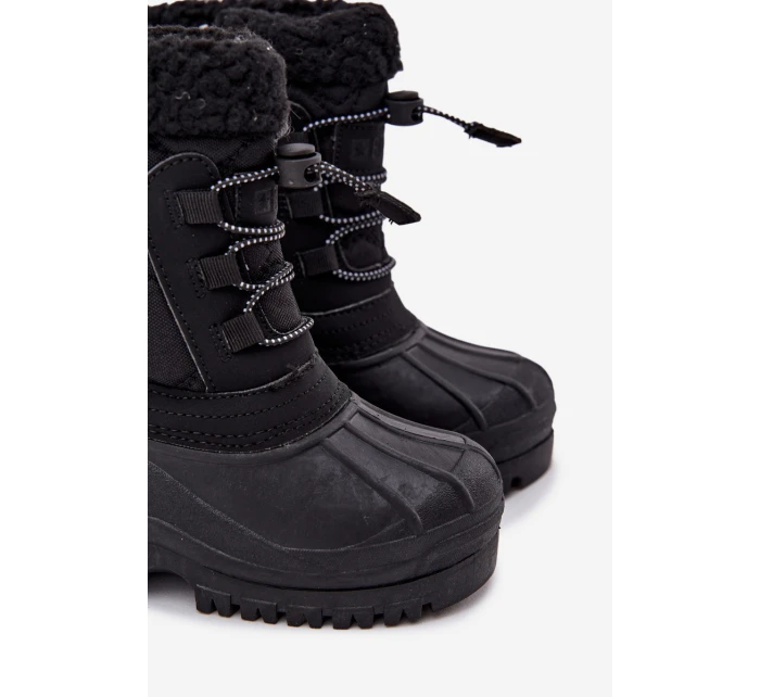 Zateplené dětské sněhule na zip Big Star OO374073 Černé Zateplené dětské sněhule na zip Big Star OO374073 Černé