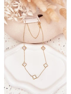 Nerezový řetízek Zlato-perlový