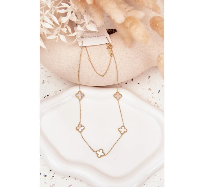 Nerezový řetízek Zlato-perlový Nerezový řetízek Zlato-perlový