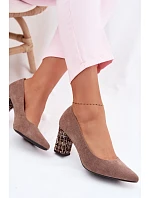 Lodičky z eko semiše  světle hnědé s ozdobným model 22091818 - SERGIO LEONE