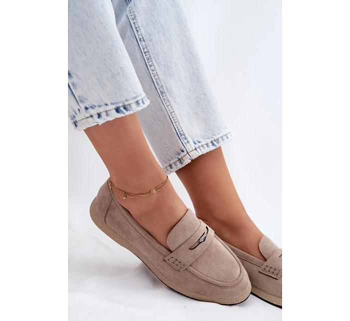 Dámské mokasíny z imitace semiše Vinceza Béžové