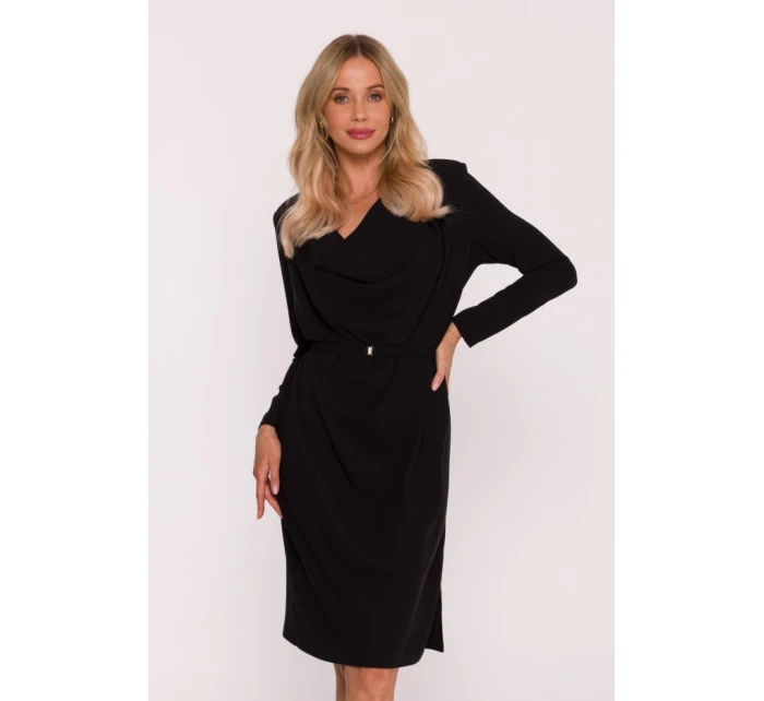 S428 Šaty s výstřihem - černé S428 Šaty s výstřihem - černé