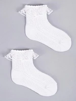 Dívčí ponožky s volánkem 3Pack SKL-0009G-0100 bílé - Yoclub