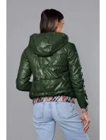 Krátká zelená dámská bunda s ozdobným lemováním model 17556066 - S'WEST