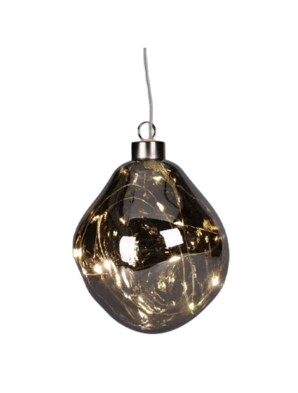 SKLENĚNÁ CETKA VEDLA KAPKA 10CM STŘÍBRNÁ SKLENĚNÁ CETKA VEDLA KAPKA 10CM STŘÍBRNÁ