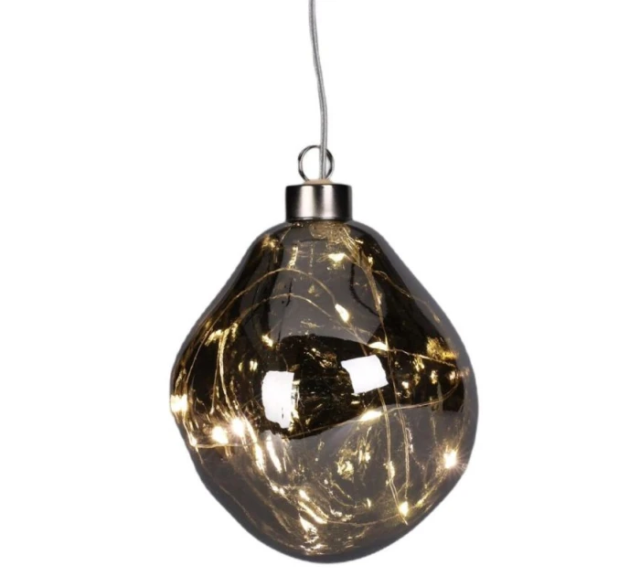 SKLENĚNÁ CETKA VEDLA KAPKA 10CM STŘÍBRNÁ SKLENĚNÁ CETKA VEDLA KAPKA 10CM STŘÍBRNÁ