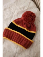 Dámská čepice Kinga K297 červená+hořčicová+černá Dámská čepice Kinga K297 červená+hořčicová+černá