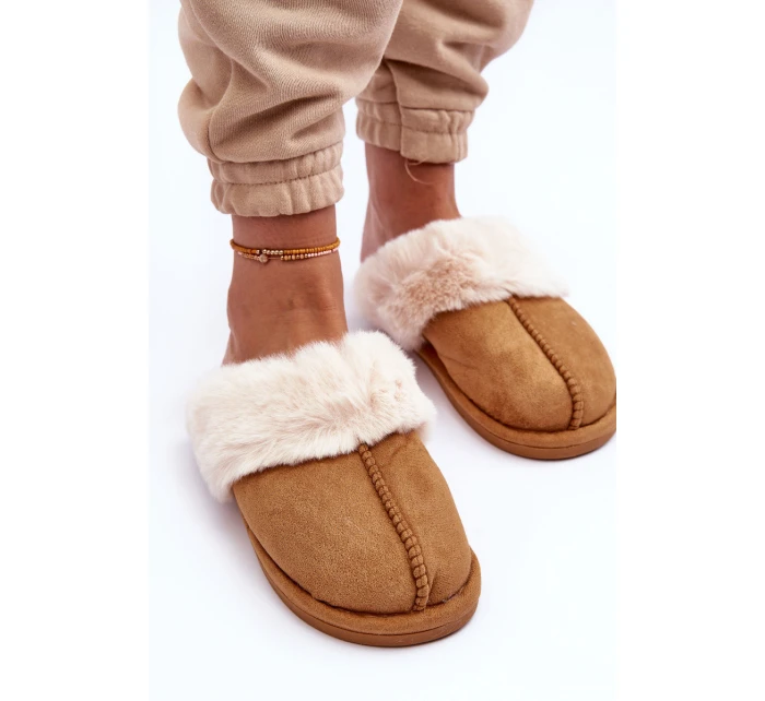 Dámské Pantofle s Kožešinou Camel model 21563577 - Boto Dámské Pantofle s Kožešinou Camel model 21563577 - Boto