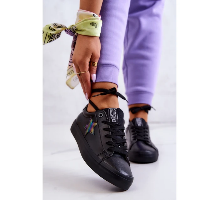 Kožené tenisky Star Big Star model 21580383 Black - Big Star Shoes Kožené tenisky Star Big Star model 21580383 Black - Big Star Shoes