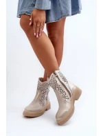 Dámské kůže Botky Zlaté Lewski model 21652385 - Zazoo