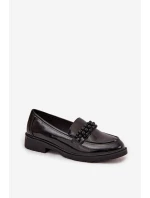 Dámské lakované mokasíny s korálky S.Barski model 21713917 Černé - D&A