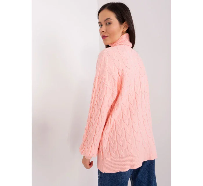 Sweter AT SW model 19034219 brzoskwiniowy - FPrice Sweter AT SW model 19034219 brzoskwiniowy - FPrice