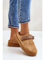 Dámské Zateplené Pantofle s Kožešinou na Platformě Camel Azida Dámské Zateplené Pantofle s Kožešinou na Platformě Camel Azida