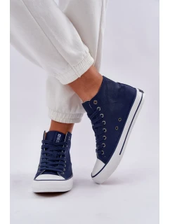 Dámské vysoké tenisky Big Star – tmavě modré