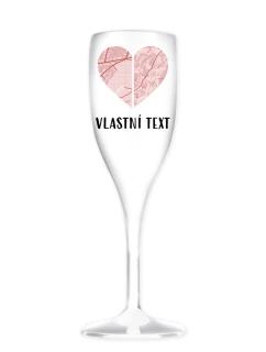 Personalizovaná nerozbitná prosecco sklenice - dvě mapy jako srdce