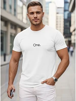 Pánské bavlněné bílé tričko s potiskem FashionStreet NX5125R Pánské bavlněné bílé tričko s potiskem FashionStreet NX5125R