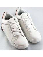 Bílo-hnědé sportovní boty se skrytým klínem (666-16)