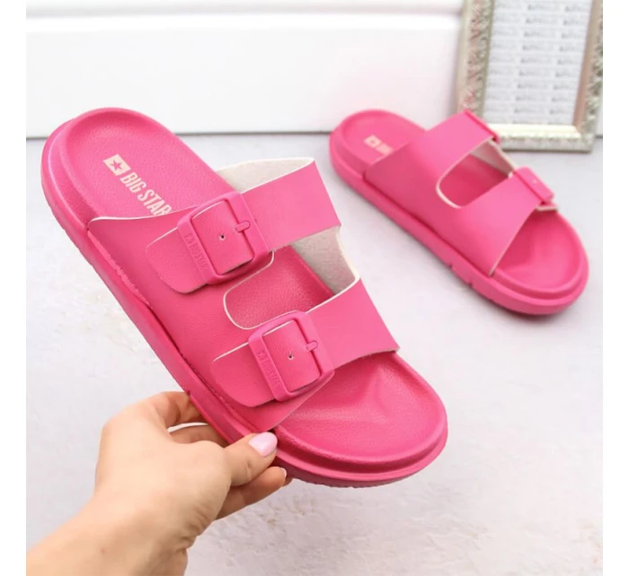 Big Star W INT2004E fuchsiové pěnové žabky s přezkami