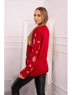 Vánoční svetr se sobem červený
