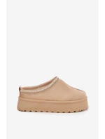 Nízké dámské sněhule s výšivkou na platformě světle béžové model 21676491 - Boto