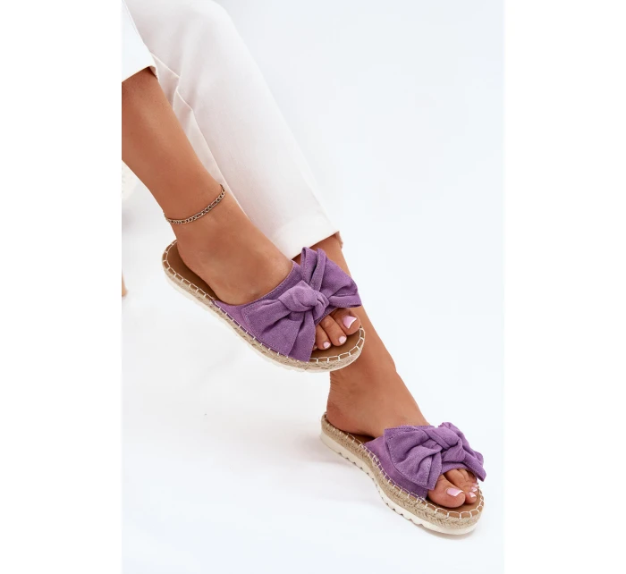 Dámské Sandály Na Platformě S Pletením A Mašlí Fialové Alpireda Dámské Sandály Na Platformě S Pletením A Mašlí Fialové Alpireda