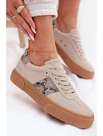 Dámské tenisky s vložkami z kůže Big Star šedé model 22040018 - Big Star Shoes