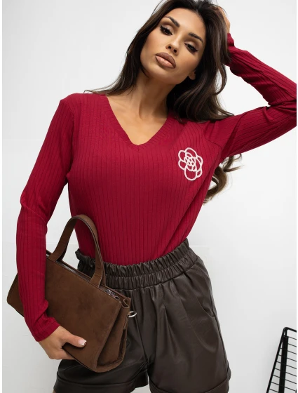 Bluzka RV BZ model 21776392 bordowy - FPrice Bluzka RV BZ model 21776392 bordowy - FPrice