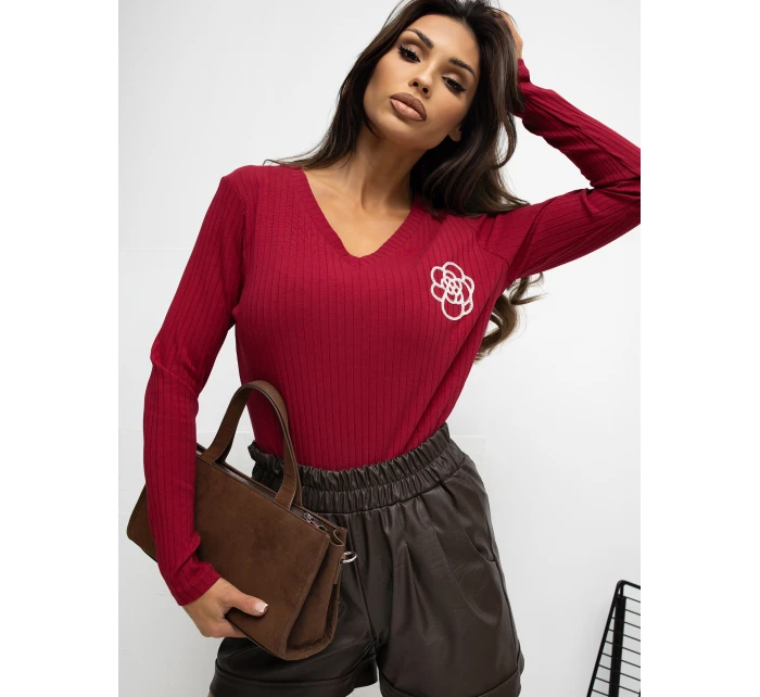 Bluzka RV BZ model 21776392 bordowy - FPrice Bluzka RV BZ model 21776392 bordowy - FPrice