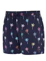 Pánské plavkové kraťasy Happy Self SM29-23 tm.modrá/ květinky -vzor - Self