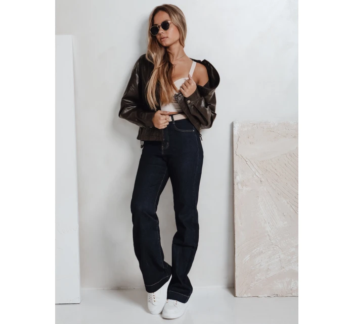 Dámské džíny s širokými nohavicemi tmavě modré FashionStreet UY2775