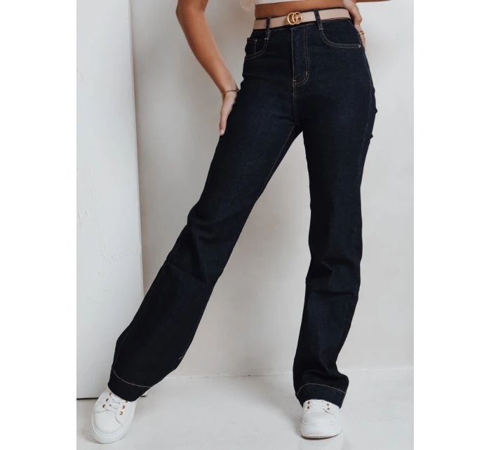 Dámské džíny s širokými nohavicemi tmavě modré FashionStreet UY2775